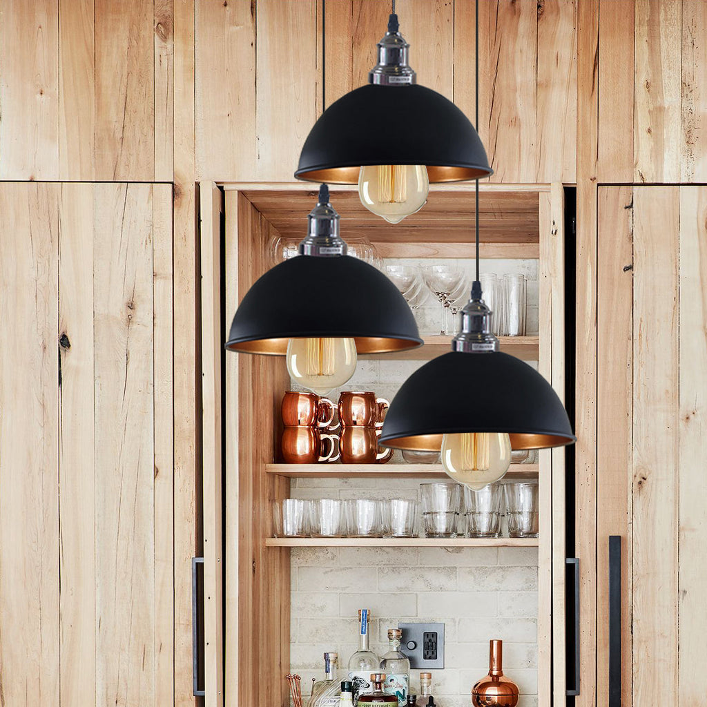 Black 3 Head Vintage Adjustable Hanging Ceiling Pendant Light E27~1597-0