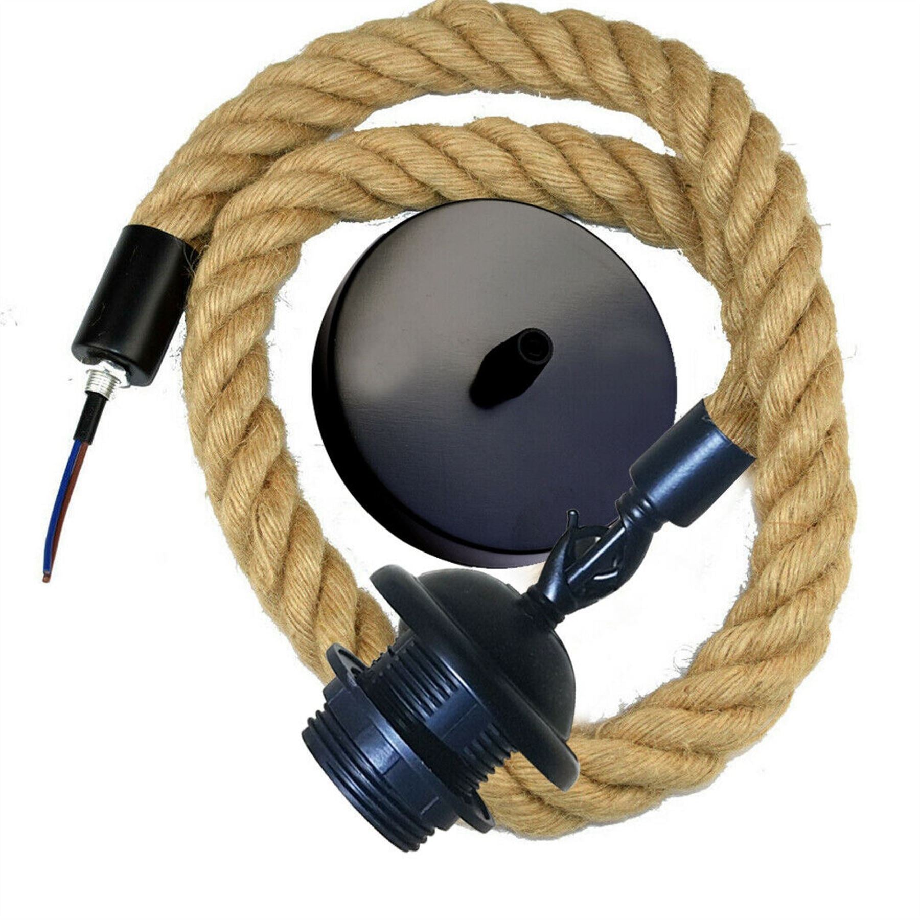 Retro Hemp Rope Pendant E27 Holder Ceiling Light Decor~1358-3