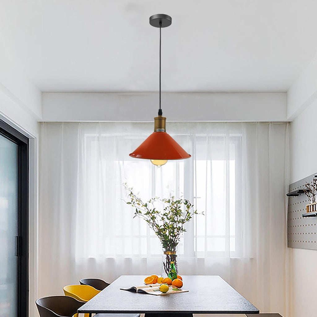 Vintage Industrial Pendant Light_Metal Shade Lamp~1420-1