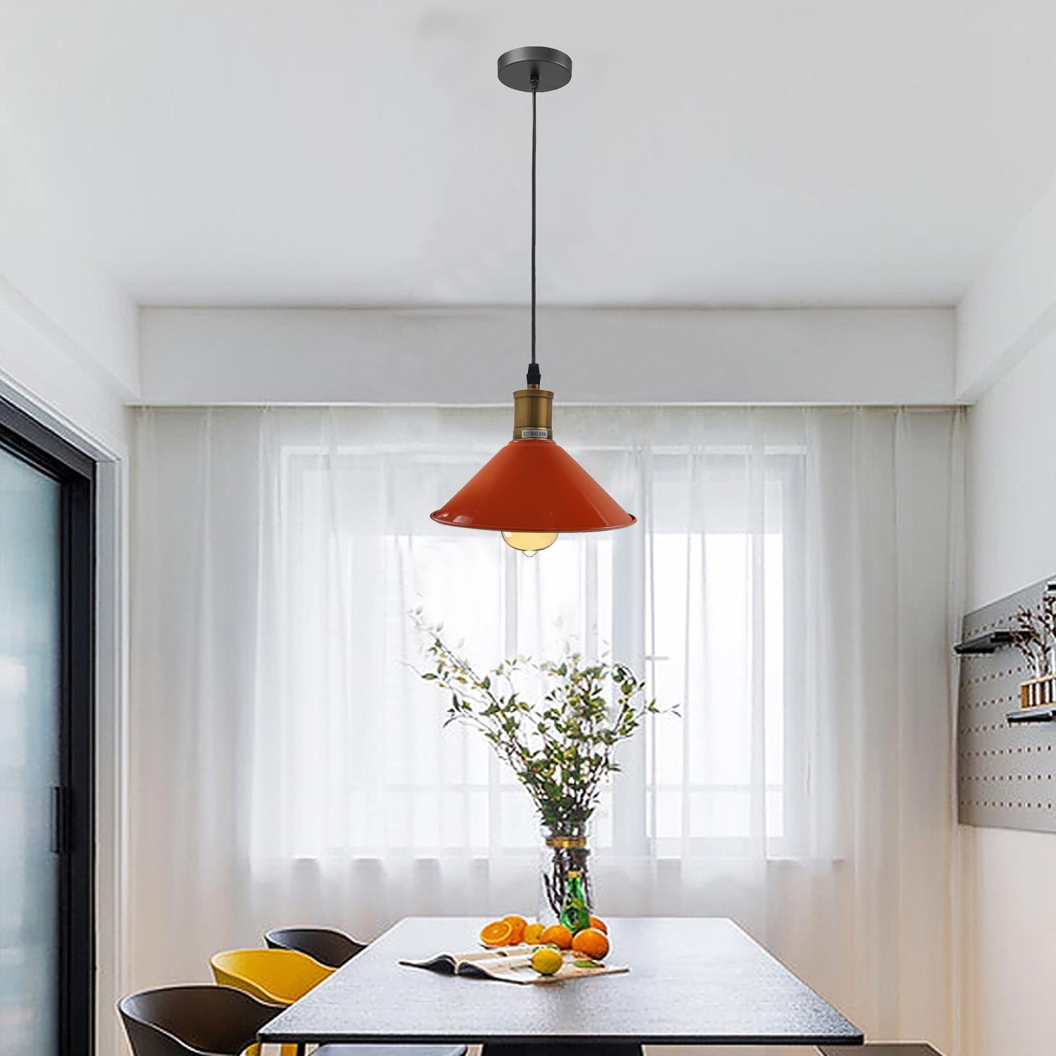 Vintage Industrial Pendant Light_Metal Shade Lamp~1420-1