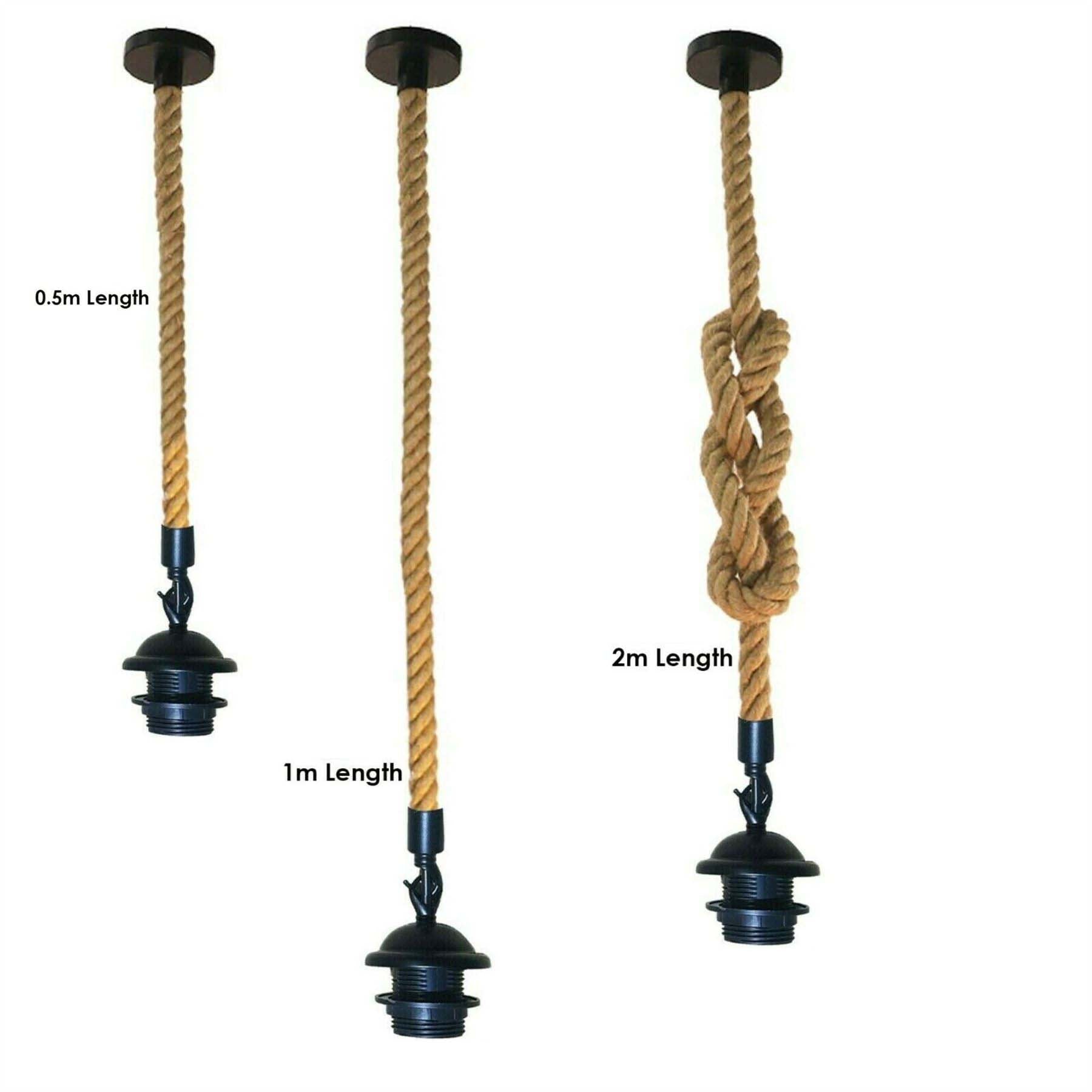 Retro Hemp Rope Pendant E27 Holder Ceiling Light Decor~1358-1