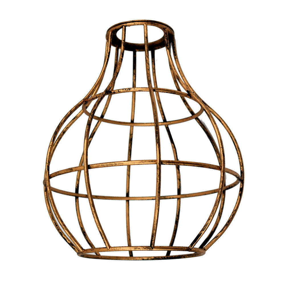 Wire Cage Brushed Copper Vintage Ceiling Light ~2847-4